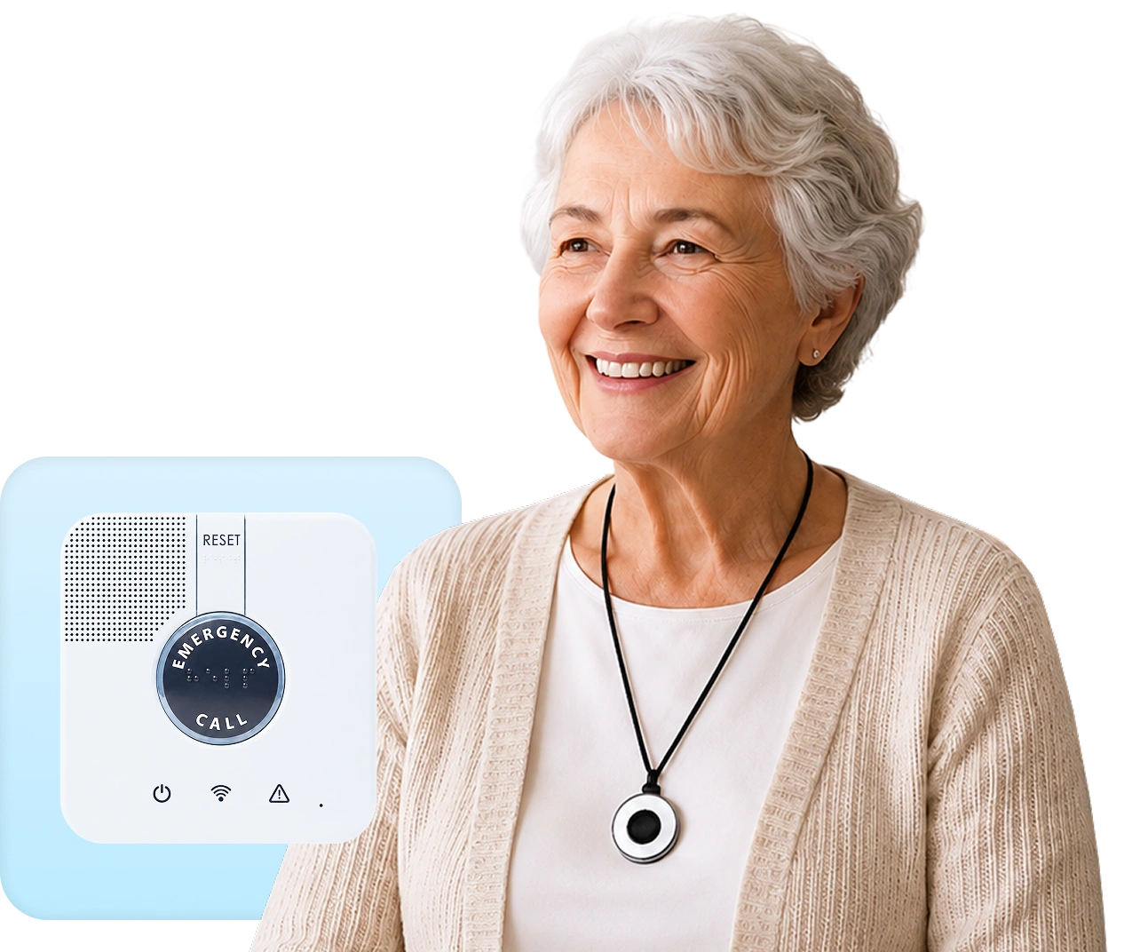 SafeLynk In-Home medical alert system with emergency pendant and CareHub base station