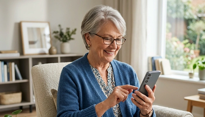 Family staying connected through mySeniorCareHub notifications