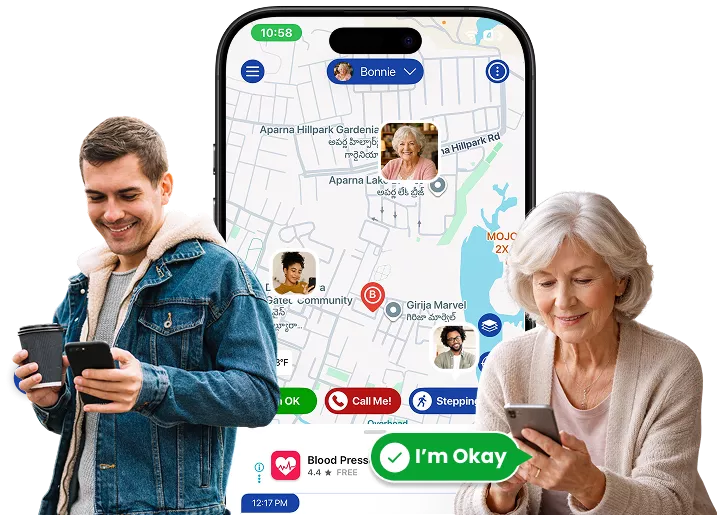 Senior daily check-in app for parents living alone