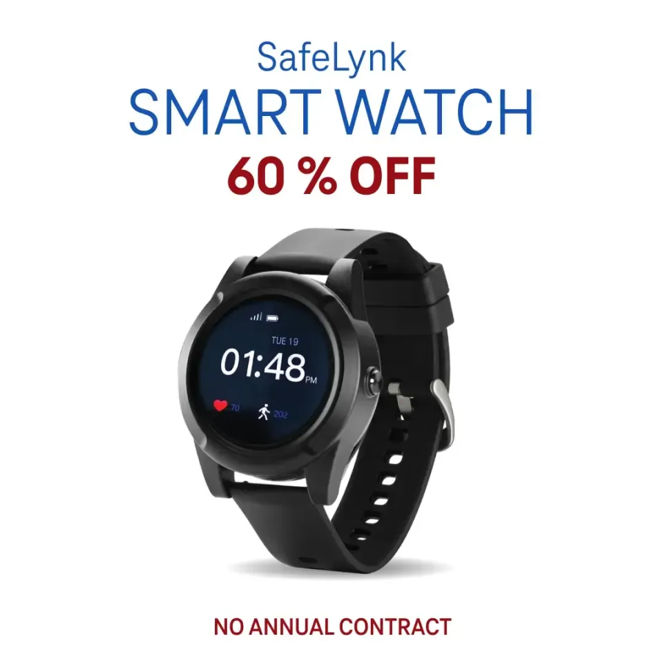 SafeLynk Smart Watch | Gold Family Membership | Mobile App | 24x7 SOS Emergency Dispatch